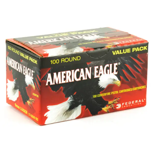 FED AM EAGLE 9MM 115GR FMJ 100/500